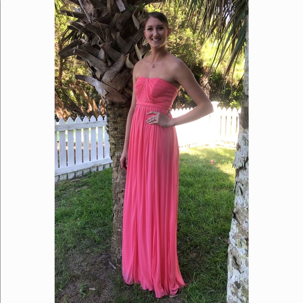 David’s Bridal Tall (Extra Length) Versa Bridesmaid Dress (Coral Reef)